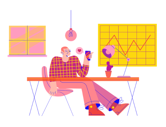 illustration homme bureau
